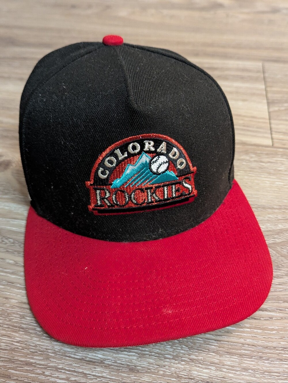 New Era Vintage 90s Colorado Rockies All Star Game Black and Red Snapback Hat